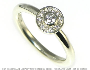 9ct white gold brilliant cut diamond antique styled engagement ring. 