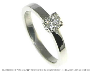 Palladium engagement ring with princess cut diamond