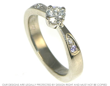 Platinum sapphire and diamond engagement ring. 