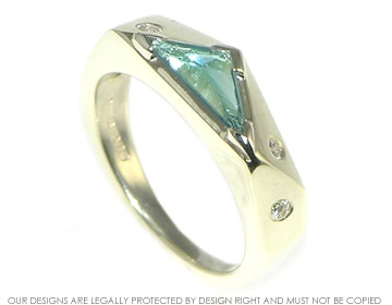 9ct white gold diamond and blue topaz engagement ring. 