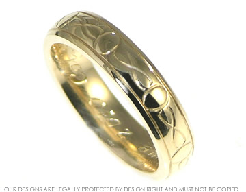 Bespoke 9ct yellow gold wedding rings