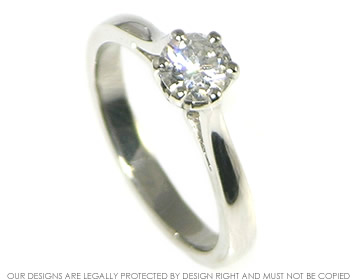 Bespoke platinum and diamond solitaire engagment ring.