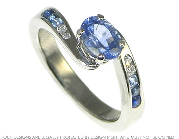 Palladium and sapphire engagement ring