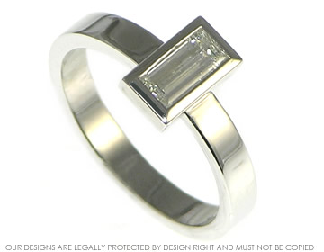 Pretty platinum baguette cut 0.45ct diamond engagement ring