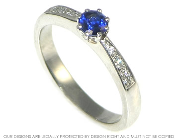 Bespoke platinum and sapphire engagment ring.