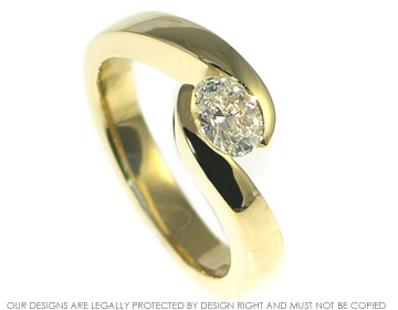 18ct yellow gold and diamond twist style engagement ring 