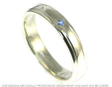 Bespoke 9ct white gold and sapphire wedding  ring