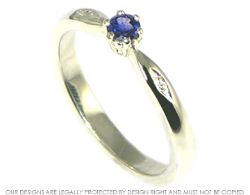 Bespoke 9ct white gold and sapphire engagement ring.