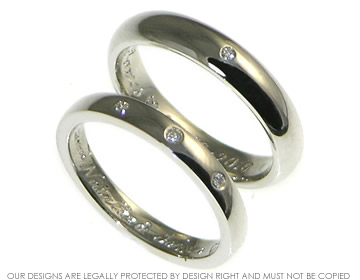 James and Natalia commissioned a pair of platinum wedding rings