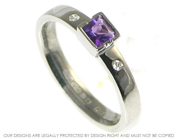 Phil commissioned this amethyst engagement ring for Elizabeth