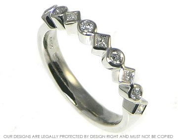 Princess and Brilliant cut diamond eternity  ring