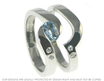 Hannah's palladium fitted wedding ring with diamonds