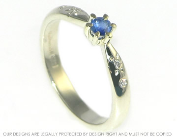 Starlight inspired sapphire and 9ct white gold engagement ring