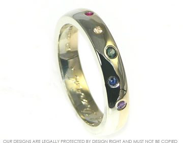 Elizabeth wanted a multi toned dress ring mixing white and yellow gold