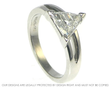 Mountain inspired 1ct diamond solitaire palladium engagement ring