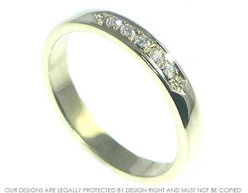 9ct yellow gold and pave set diamond half eternity ring