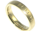 9ct yellow gold ladies wedding ring with engraved detail