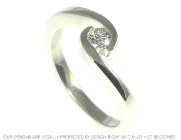 Bespoke 9ct white  engagement ring with brill cut G VS 0.18ct diamond.