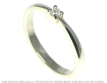 9ct White Engagment ring with 0.06ct Diamond 