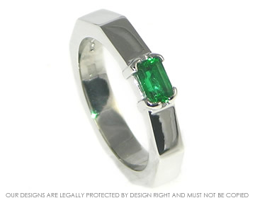 Bespoke platinum and emerald ring