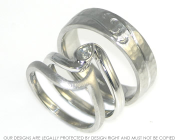 Joel and Kirsty's 9ct white gold complimenting wedding ring