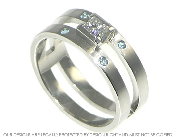 Richard wanted an engagement ring with swiss blue topaz