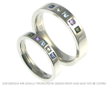 Bespoke palladium pair of matching wedding rings 