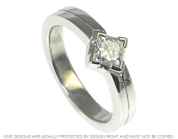 Christina wanted a princess cut diamond engagement ring