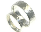 lesley and ez wanted matching hammered silver wedding rings