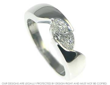 Bespoke marquise diamond engagement ring