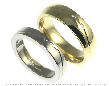 Nick and Emma's wedding rings were inspired by Snowdon