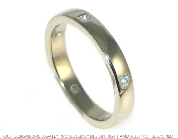 18ct white gold eternity ring with diamonds and topaz