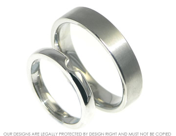 Chris and Lucy's 9ct white gold wedding rings