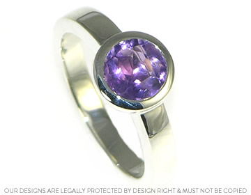 Melanie's silver and own amethyst engagement ring