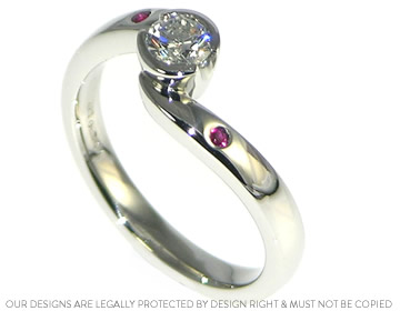 Heather's diamond and ruby Engagement ring