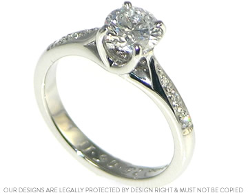 Helen's platinum and diamond engagement ring