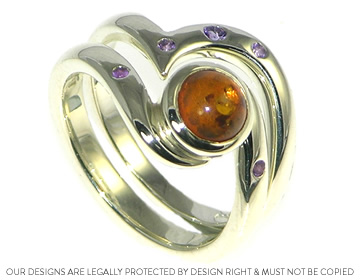 Jasmine's 9ct white gold and amethyst fitted wedding ring