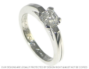 Anna's platinum and asscher cut diamond engagement ring