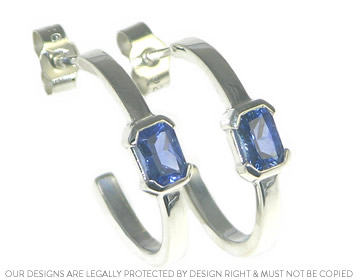 Abbie's blue sapphire and silver earrings