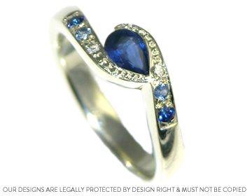 Duncan and Natalie loved the pear cut shaped blue sapphire