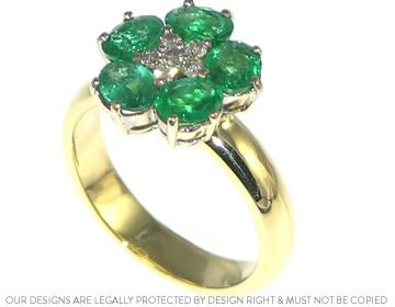 Michelle's emerald and diamond dress ring