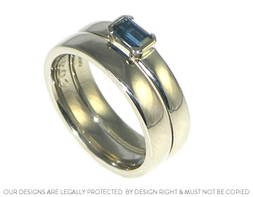 Alexandra wanted a blue sapphire set in her engagement ring