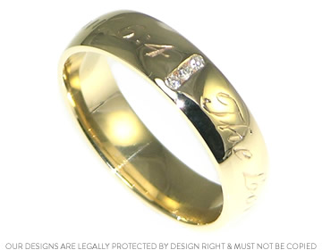 Gents wedding ring using customer's own gold and diamonds