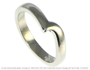 Amanda's palladium fitted wave wedding ring 