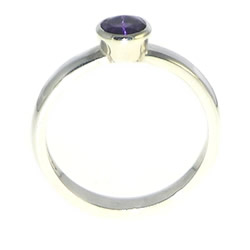 silver brilliant cut amethyst ring