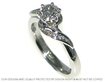 Jess's platinum twist style engagement ring