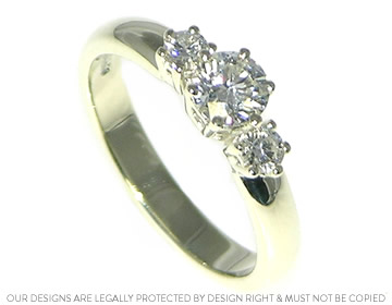 Classic 9ct white gold and diamond trilogy ring