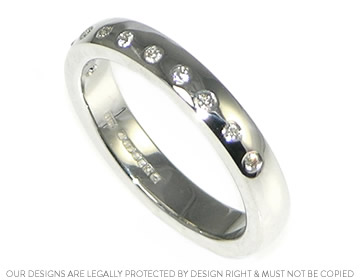 Sally's eternity ring with Fairtrade and Fairmined gold