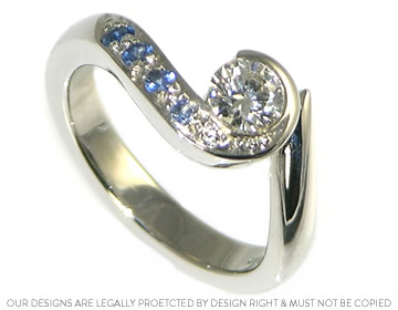 Sarah's platinum wave inspired engagement ring