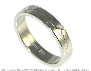 Greg's palladium engraved wedding ring